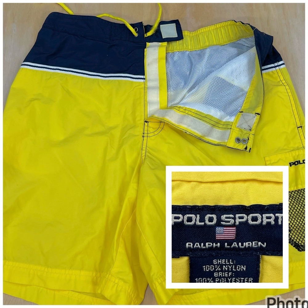 Vintage Ralph Lauren Polo Sport 7" Board Shorts Mens Sz Medium (Waist 32-34)